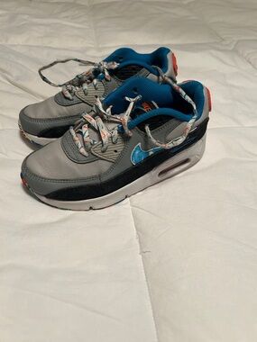 Nike Kids Grey and Blue Athletic Sneakers